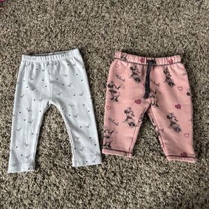 Zara Gray Baby Leggings with Zebra Print/Disney Zara Mickey